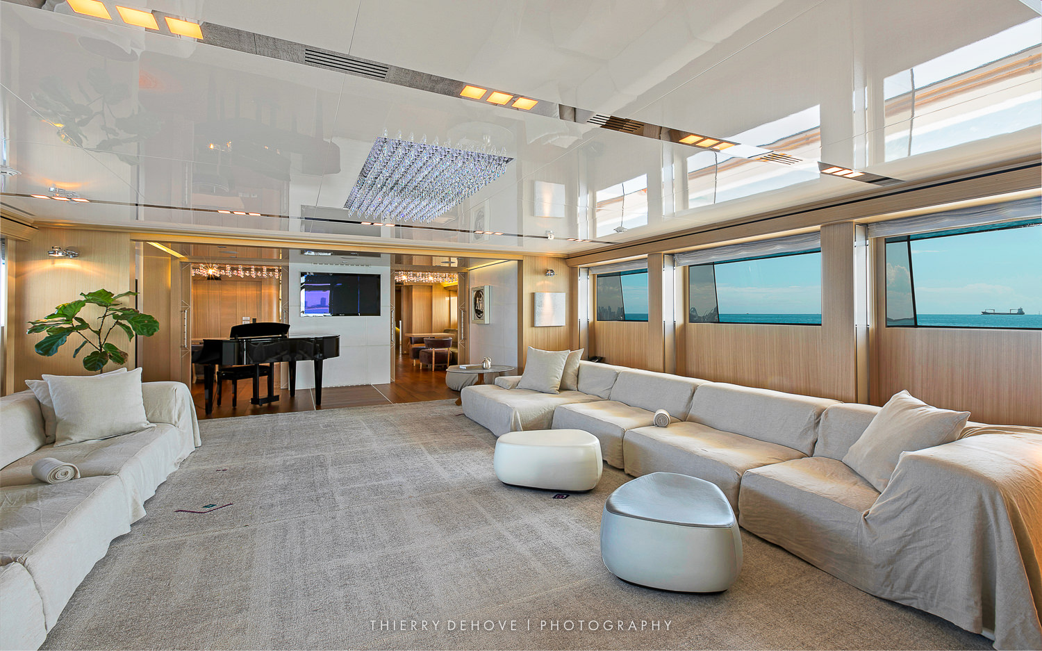 Main Saloon on Motor Yacht Vicky 194 by Baglietto, Italy
