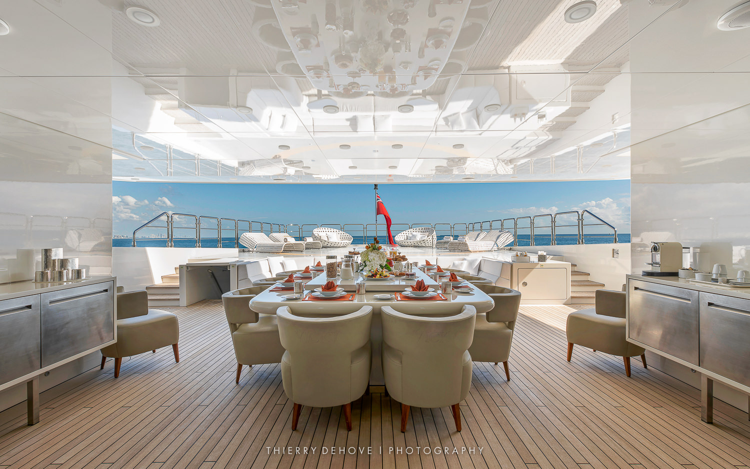 Exterior Dining on Motor Yacht Vicky 194 by Baglietto, Italy